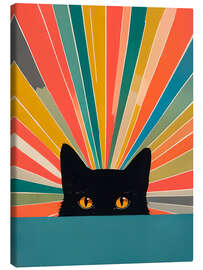 Leinwandbild Retro-Schwarze Katze