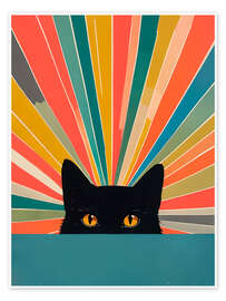 Poster Retro-Schwarze Katze