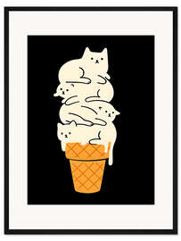 Gerahmter Kunstdruck Katzeneis