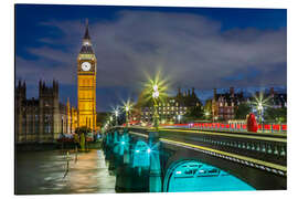 Alubild Big Ben und die Westminster Bridge bei Nacht - Melanie Viola