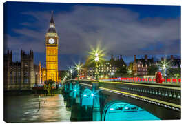 Leinwandbild Big Ben und die Westminster Bridge bei Nacht - Melanie Viola