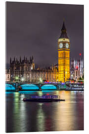 Acrylglasbild Nächtlicher Blick auf Big Ben - Melanie Viola