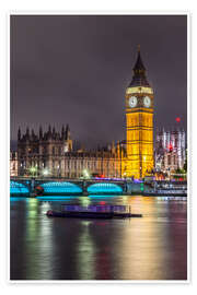 Poster Nächtlicher Blick auf Big Ben - Melanie Viola
