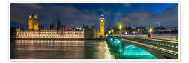 Poster Westminster im Lichterglanz, London - Melanie Viola