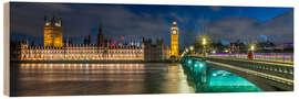 Holzbild Westminster im Lichterglanz, London - Melanie Viola