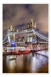 Poster London Tower Bridge im Abendlicht