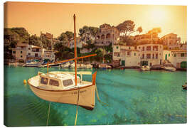 Leinwandbild Boot im Fischerdorf Cala Figuera auf Mallorca - pixelliebe