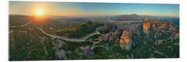 Acrylglasbild Die schwebenden Klöster von Meteora bei Sonnenaufgang - pixelliebe