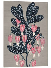 Acrylglasbild Tränendes Herz Blumenzeichnung - Branka Kodžoman