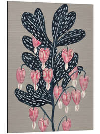 Alubild Tränendes Herz Blumenzeichnung - Branka Kodžoman