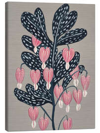 Leinwandbild Tränendes Herz Blumenzeichnung - Branka Kodžoman