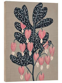 Holzbild Tränendes Herz Blumenzeichnung - Branka Kodžoman