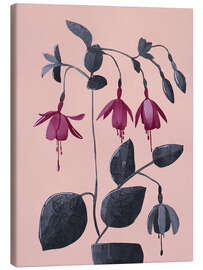 Leinwandbild Fuchsia Botanische Zeichnung - Branka Kodžoman