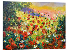 Alubild Rote Mohnblumen