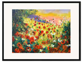 Gerahmter Kunstdruck Rote Mohnblumen