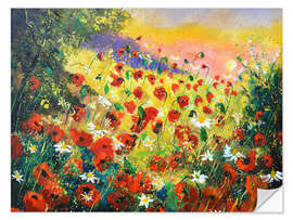 Wandsticker Rote Mohnblumen