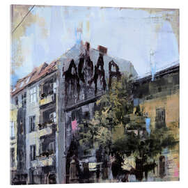 Acrylglasbild Häuserecke in der Zeppelinstraße Streetart in Potsdam - Eduard Warkentin