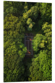 Tableau en verre acrylique Tennis court in the middle of a forest - Martin Podt