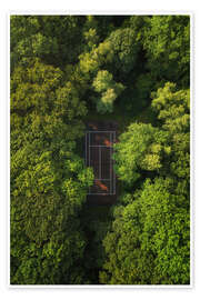 Poster Tennisplatz mitten im Wald - Martin Podt