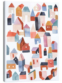 Leinwandbild Dorfhäuser aus Terrakotta - Ninola Design