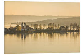 Aluminium print Island of Reichenau in the evening light, Lake of Constance - Christian Müringer