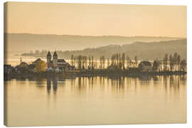 Leinwandbild Insel Reichenau im Abendlicht, Bodensee - Christian Müringer