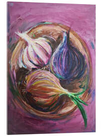 Acrylglasbild Knoblauch und Zwiebeln - Dawn Underwood