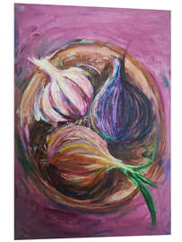 Hartschaumbild Knoblauch und Zwiebeln - Dawn Underwood