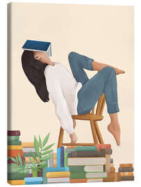 Leinwandbild Verloren in meinen Büchern