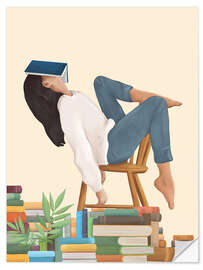 Wandsticker Verloren in meinen Büchern