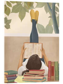 Acrylglasbild Bücherwurm