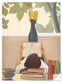 Wandsticker Bücherwurm