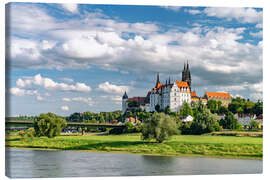 Leinwandbild Stadt Meißen und die Elbe, Sachsen - Peter Schickert