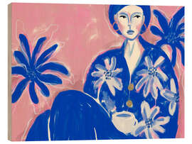 Holzbild Blaue Dame - treechild