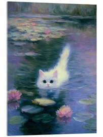 Acrylglasbild Süßes Kätzchen am Baden