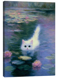 Leinwandbild Süßes Kätzchen am Baden
