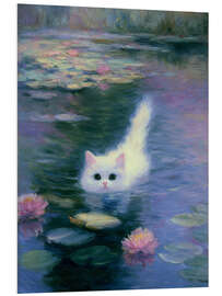 Hartschaumbild Süßes Kätzchen am Baden