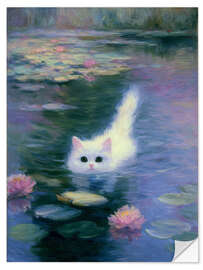 Wandsticker Süßes Kätzchen am Baden - DejaReve