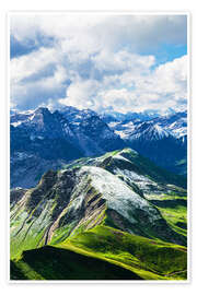 Wandbild Blick vom Nebelhorn auf die Alpen - Rico Ködder