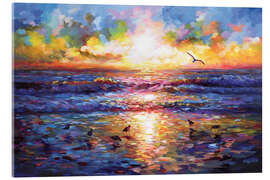 Acrylglasbild Sonnenuntergang am Strand