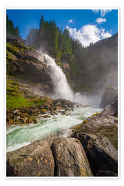 Poster Krimmler Wasserfälle im Sommer