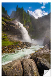 Wandsticker Krimmler Wasserfälle im Sommer