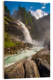 Holzbild Krimmler Wasserfälle im Sommer