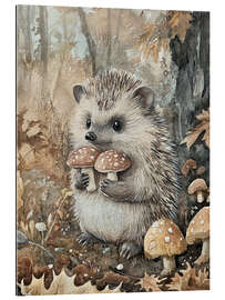 Gallery Print Igel mit Pilzen