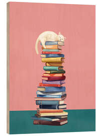 Holzbild Wo die Katze träumt