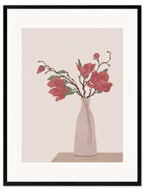 Gerahmter Kunstdruck Stillleben mit Rosen