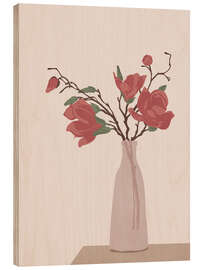 Holzbild Stillleben mit Rosen