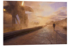 Acrylglasbild Guggenheim Museum Bilbao im Dunst