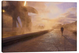 Leinwandbild Guggenheim Museum Bilbao im Dunst