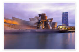 Poster Guggenheim Museum Bilbao am Abend